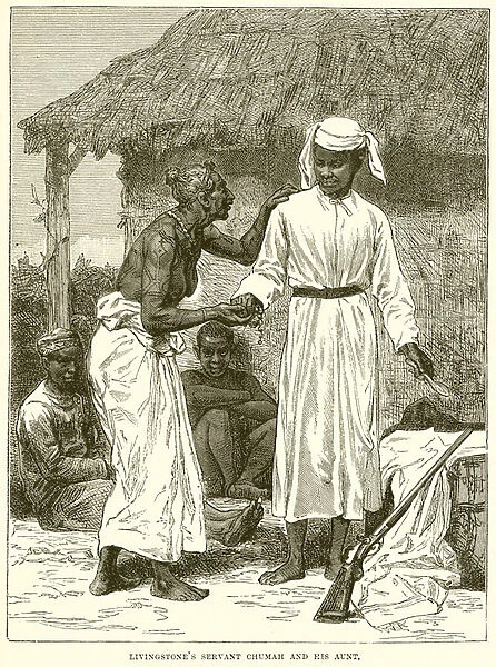 Livingstones Servant Chumah and his Aunt (engraving)