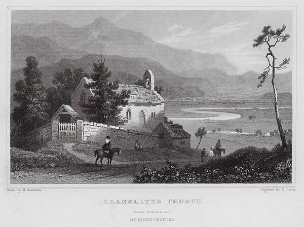 Llanelltyd Church, near Dolgellau, Merionethshire (engraving)