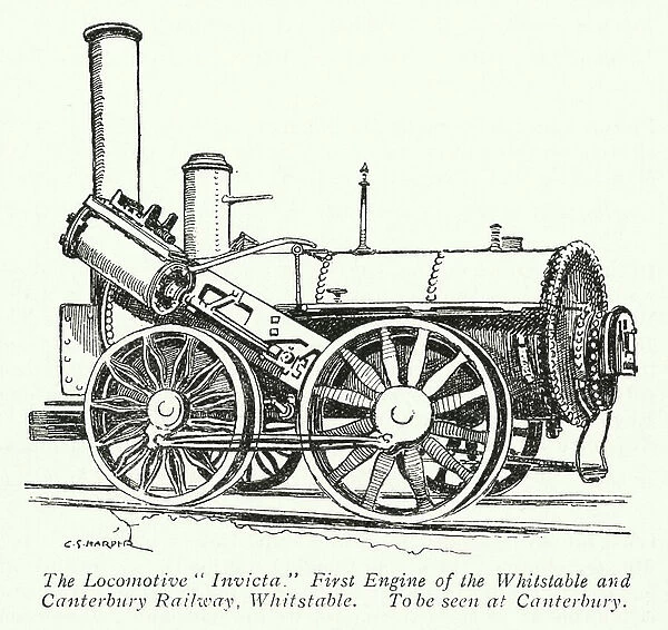 The Locomotive 'Invicta' (litho)