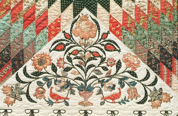 Lone Star pattern quilt, c. 1850 (cotton) (see also 51714)
