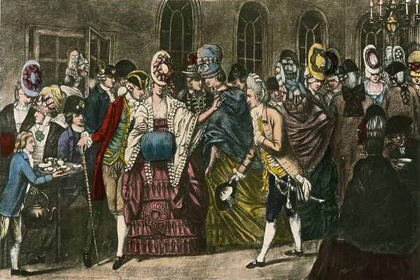 The Long Room at Bagnigge Wells at the height of fashionable popularity in 1772 (coloured engraving)
