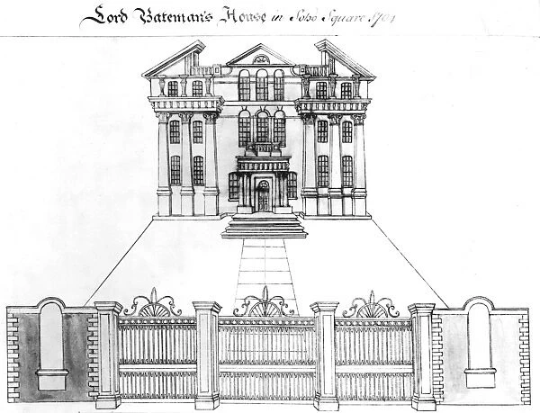 Lord Batemans House in Soho Square, 1764 (engraving)