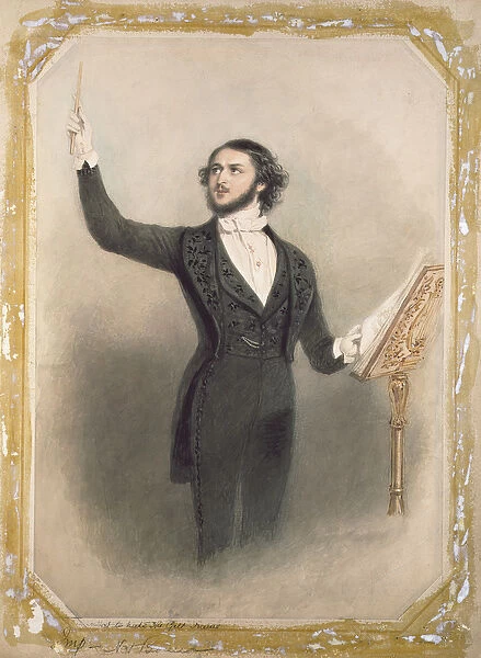 Louis Antoine Jullien (1812-60) (w  /  c on paper)