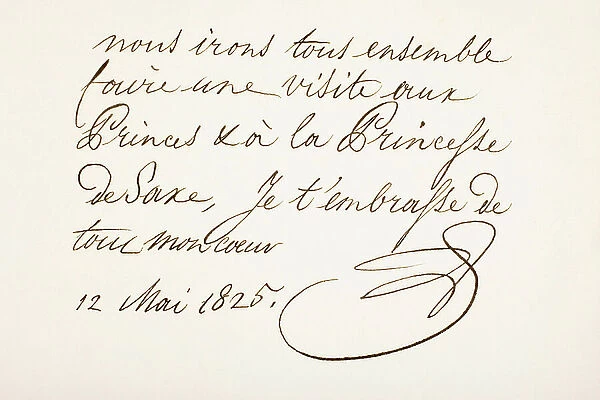 Louis Philippe I, 1773 - 1850. King of the French. Hand writing sample and signature