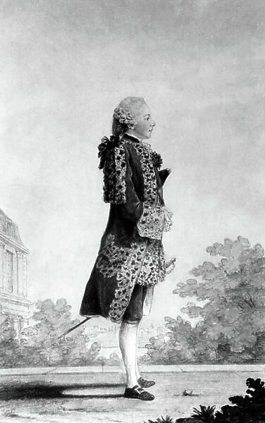 Louis-Philippe-Joseph, duke of Orleans, called Philippe Egalite (1747-1793), cousin of king of France LouisXVI, watercolor by Louis de Carmontelle