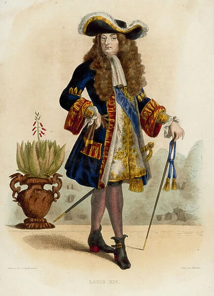 Louis XIV (coloured engraving)