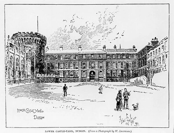 Lower Castle Yard, Dublin, engraved by Herbert Railton (1857-1910) (engraving) (b  /  w
