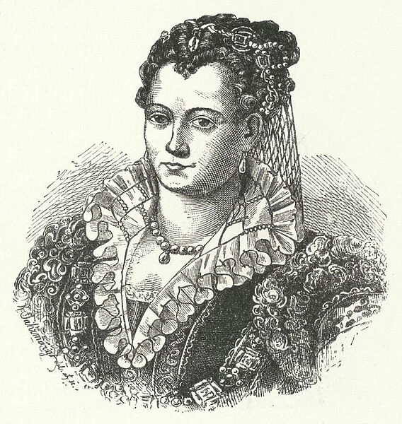 Lucrezia Borgia, Duchess consort of Ferrara, Modena and Reggio (engraving)