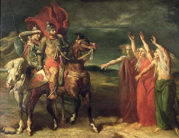 Macbeth and the Three Witches, 1855 (oil on canvas)