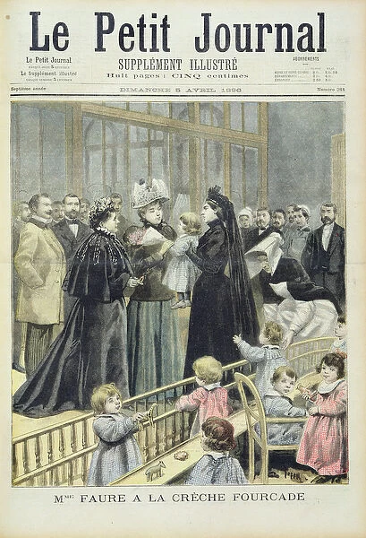 Madame Faure at the Fourcade Creche, from Le Petit Journal, 5th April 1896