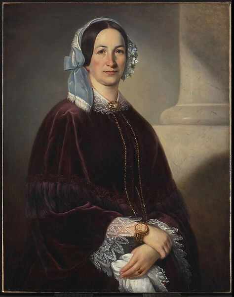 Madame Isaac Dorion, nee Adelaide Huot dite St-Laurent, c. 1854 (oil on canvas)