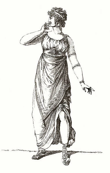 Madame Tallien in Grecian costume. Theresa Cabarrus, Madame Tallien, 1773 -1835. French social figure during the Revolution and later Princess of Chimay