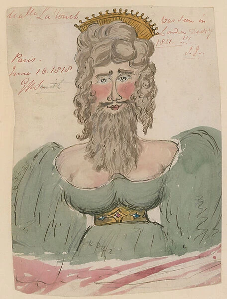 Mademoiselle Latouch, bearded lady (w  /  c on paper)