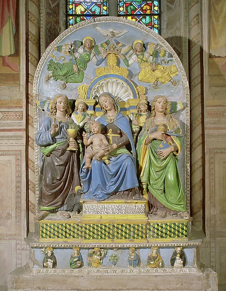 Madonna and Child Enthroned, the Medici Chapel altarpiece (tin glazed earthenware)