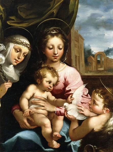The Madonna and Child with the Infant Saint John the Baptist and Saint Catherine of Siena