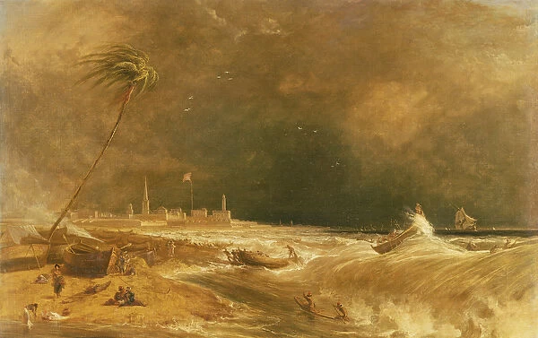 Madras, or Fort St. George, in the Bay of Bengal - A Squall Passing Off, 1833 (oil