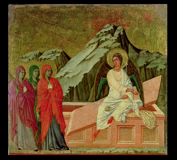 Maesta: The Three Maries at Christs Tomb, 1308-11