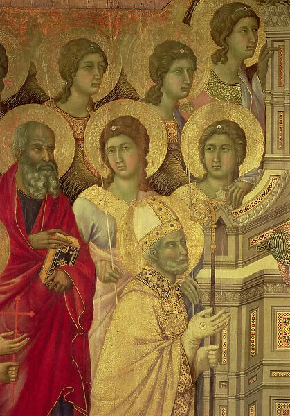Maesta: Saints, (detail), 1308-11 (tempera on panel)