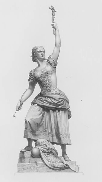 The Maid of Saragossa, engraved by W Roffe from the statue by J Bell (engraving)