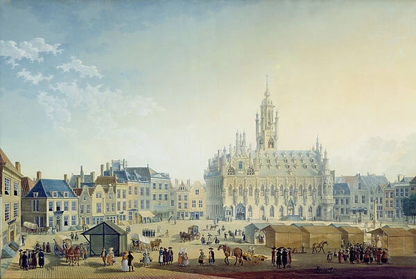 The Main Square, Middelburg, 1812 (gouache on paper)