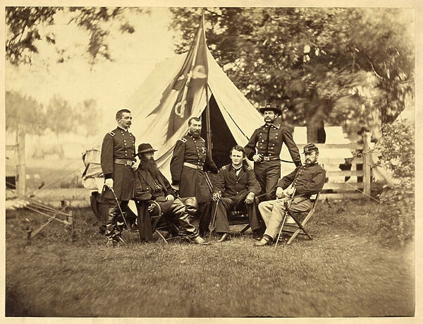 Major General Philip Sheridan and his Generals, pub. 1864 (b  /  w photo)