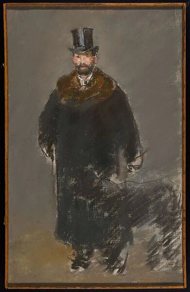The Man with the Dog, c. 1882 (pastel on canvas, prepared with a gray gouache ground)