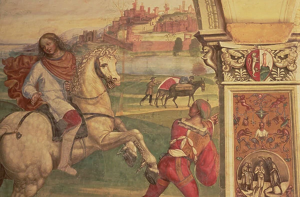 Man on Horseback, from the Life of St. Benedict (fresco) (detail)