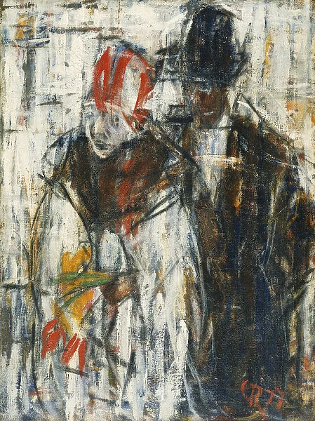Man and Woman; Mann und Madchen, 1917 (oil on canvas)