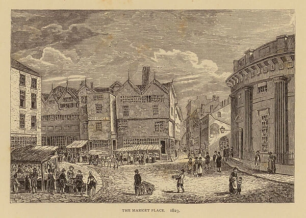 Manchester: The Market Place, 1823 (engraving)