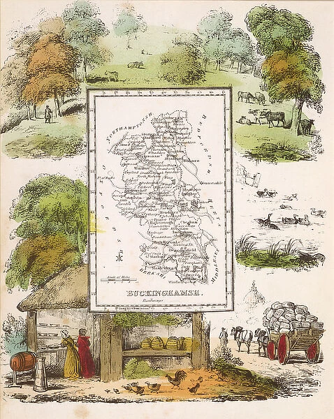 Map of Buckinghamshire (colour litho)