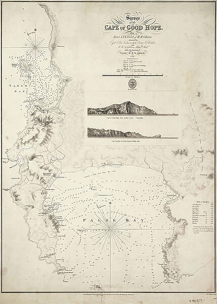 Map of the Cape of Good Hope, 1828 (paper, linen)