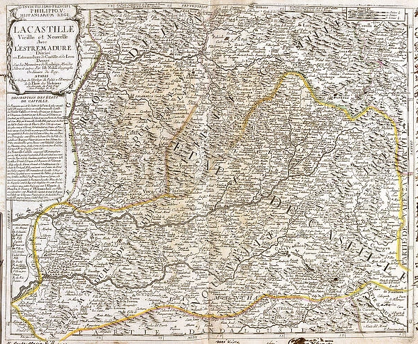 Map of Castile (Spain) (Engraving, 1717)