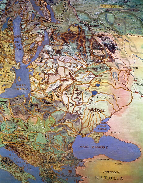 Map of Central Europe, from the Sala Del Mappamondo (Hall of the World Maps)