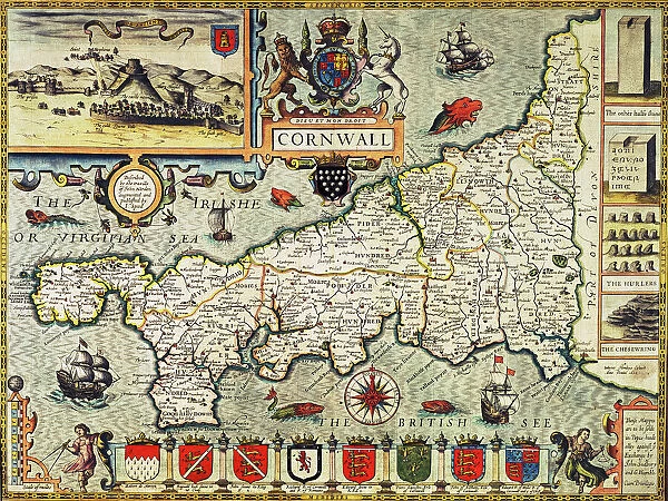Map of Cornwall from the Theatre of the Empire of Great Britain, pub