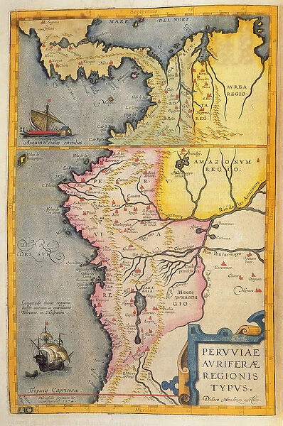 Map of the gold-bearing regions in Peru, from the Atlas Maior, Sive Cosmographia Blaviana