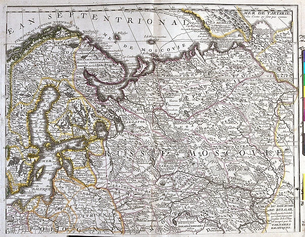 Map of Moscow (Russia), the Kingdom of Sweden, the Baltic Provinces and Part of Poland