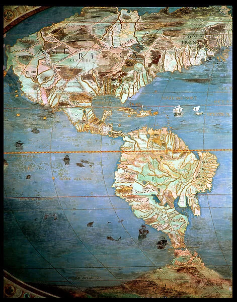 Map of North and South America, from the Sala Del Mappamondo (Hall of the World Maps