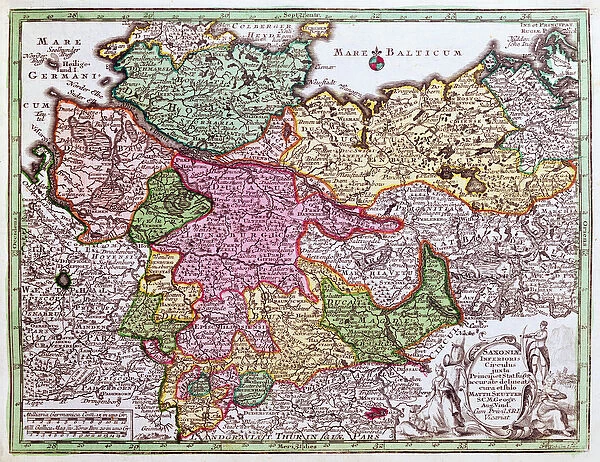 Map of Northern Germany, from an Atlas (colour litho)