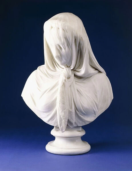 A Marble Bust of a Veiled Woman, 1867 (marble)