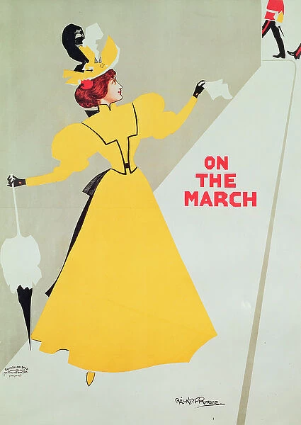 On the March (colour litho)