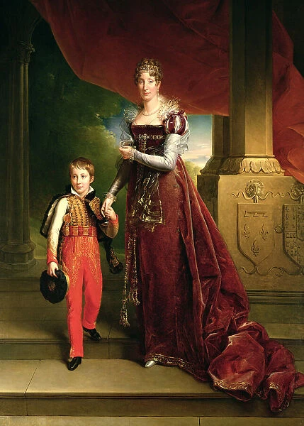Marie Amelie de Bourbon (1782-1866) Duchess of Orleans and her Son, Prince Ferdinand