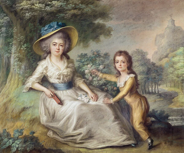 Marie Dupin de Francueil (1748-1821) and her Son, Maurice (oil on canvas)