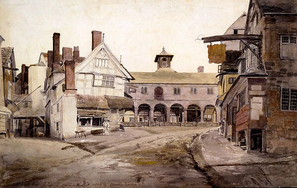 The Market Place, Ross, Hertfordshire, 1803 (w  /  c on paper)