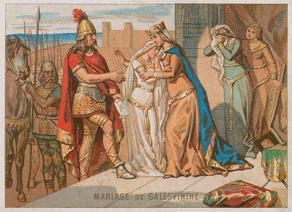 The Marriage of Galeswinthe to King Chilperic I (chromolitho)