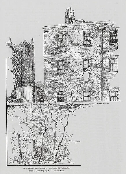 The Marshalsea, from St George's Churchyard (engraving)