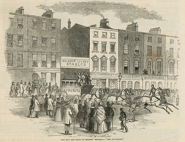 The May Day start of Wilsons Omnibus - The Favourite (engraving)