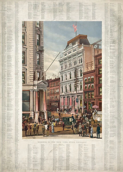 Members of the New York Stock Exchange, 1882 (colour litho)