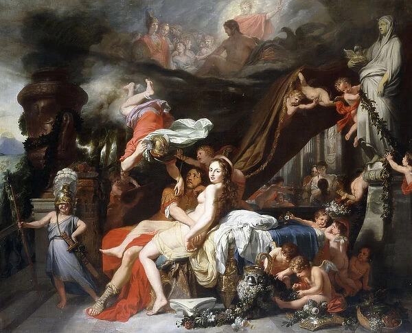 Mercury ordering Calypso to release Ulysses, (oil on canvas)