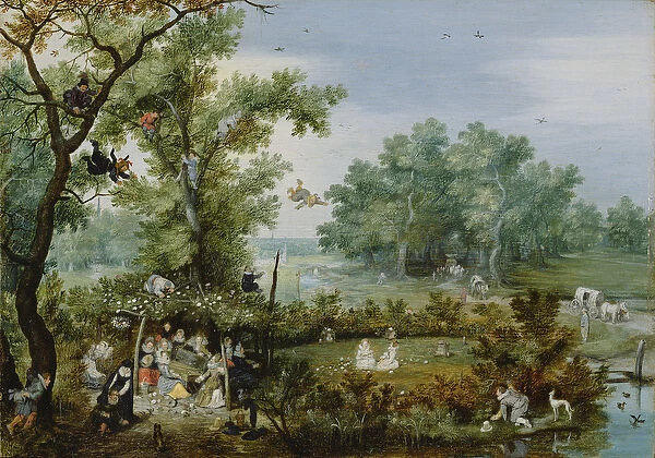 Merry Company in an Arbor, 1615 (oil on panel)