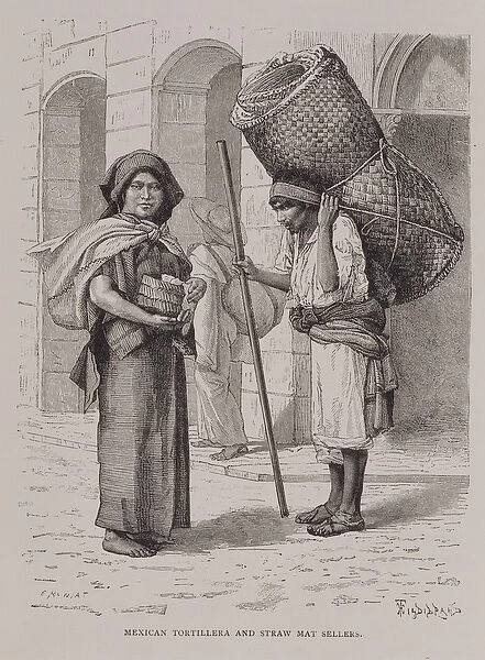 Mexican Tortillera and Straw Mat Seller, from The Ancient Cities of the New World
